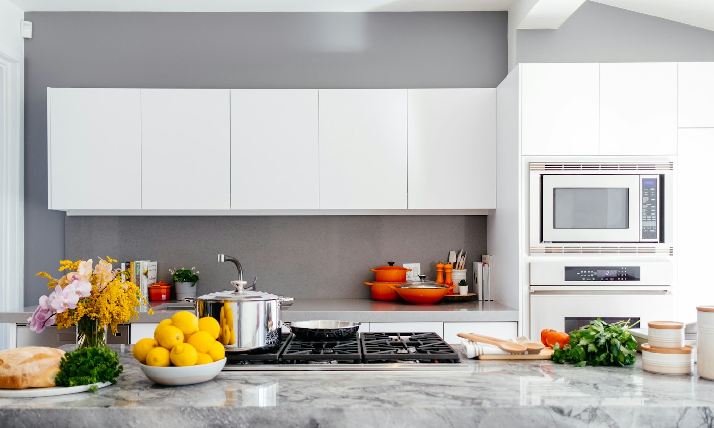 A bright and spotless kitchen